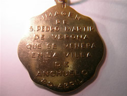 medalla san pedro martir oro plata